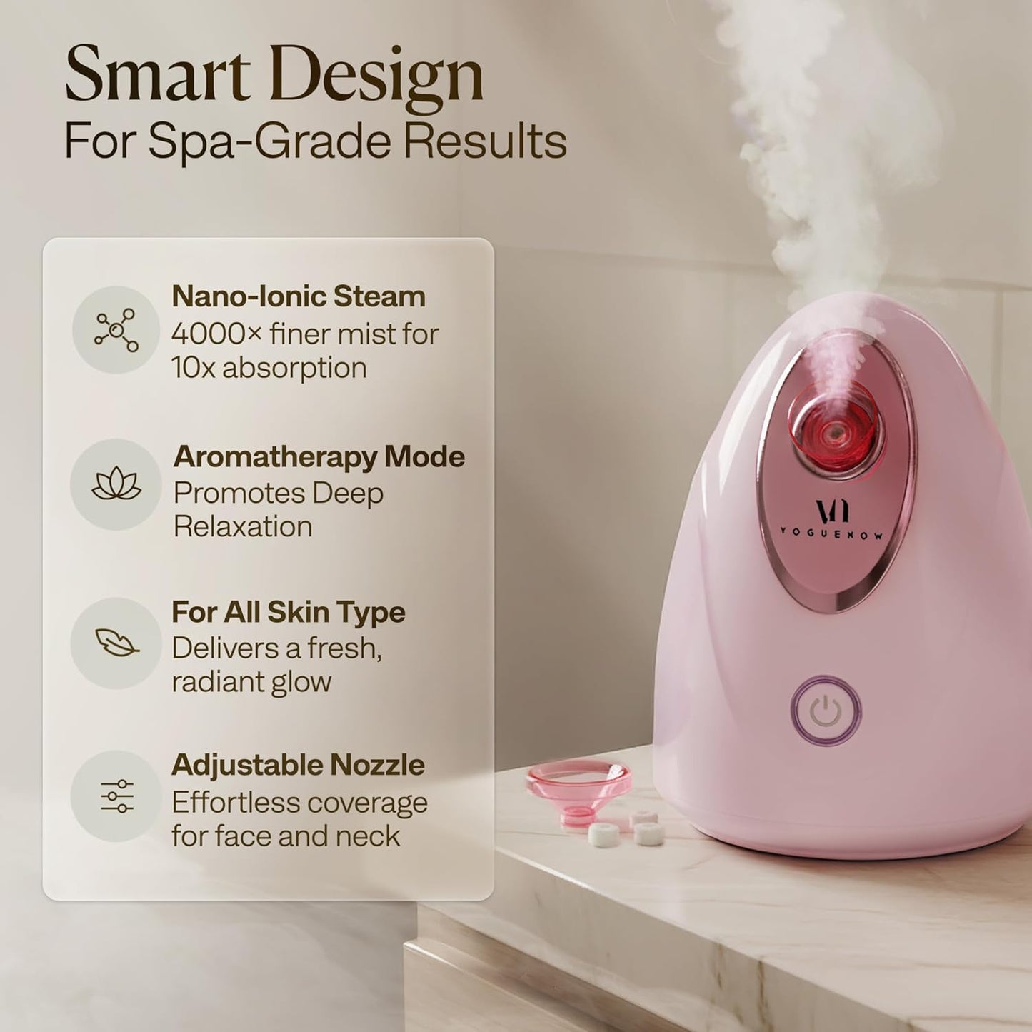 VogueNow Kit de vapor facial con 15 herramientas de cuidado de la p...