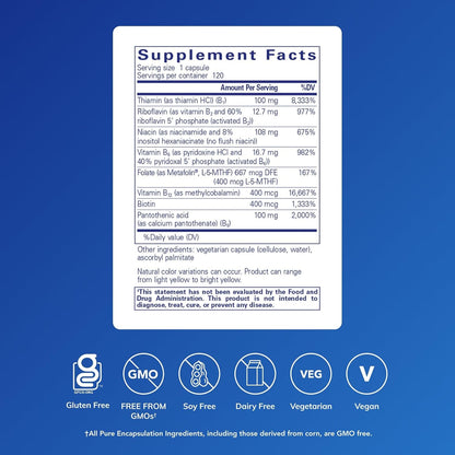 Pure Encapsulations B-Complex Plus - Suplemento de vitaminas B para...