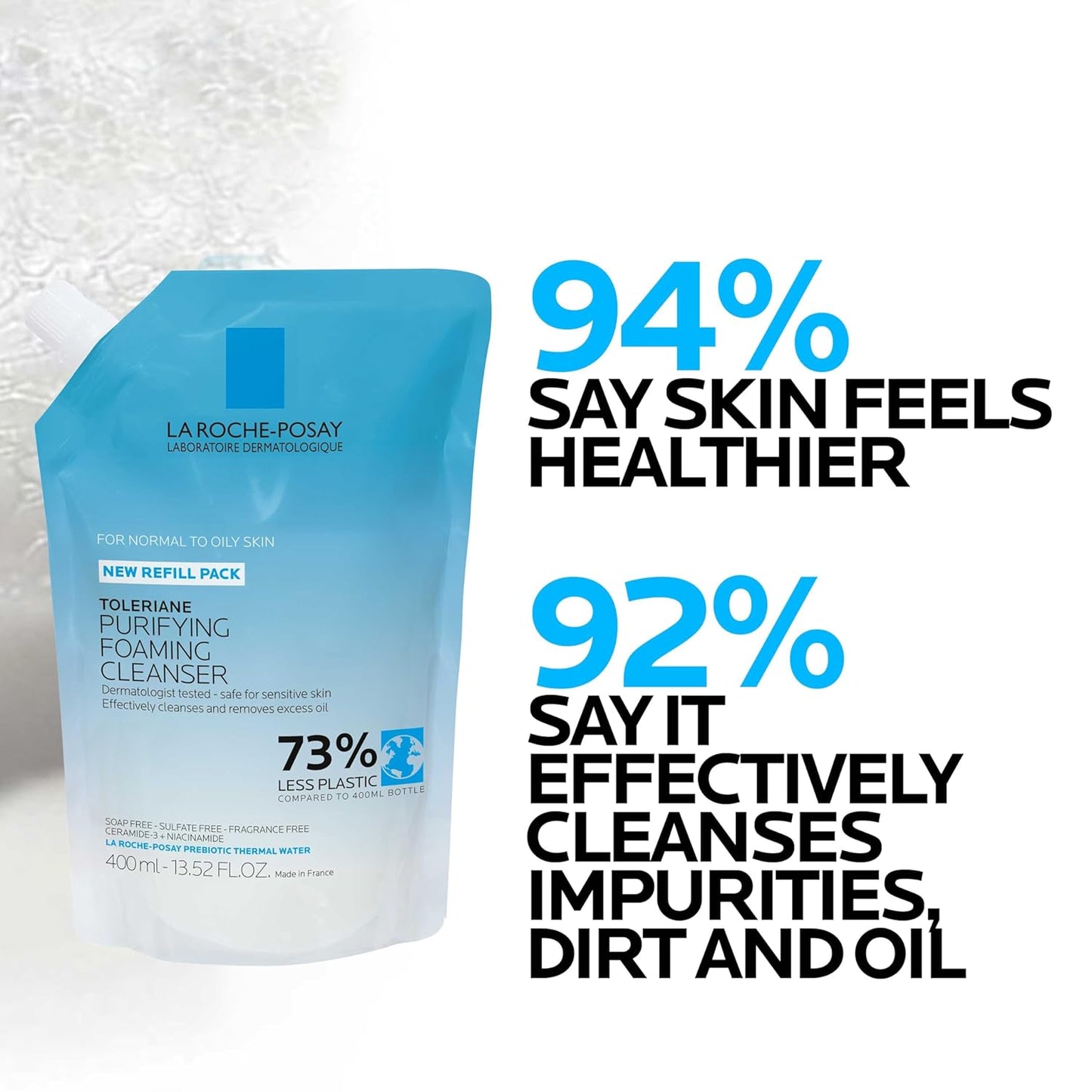 La Roche-Posay Toleriane Limpiador Facial Espumoso Purificante, Lim...