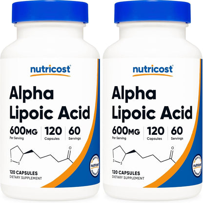 Nutricost Ácido alfa lipoico de 600 mg por porción, 120 cápsulas, 6...