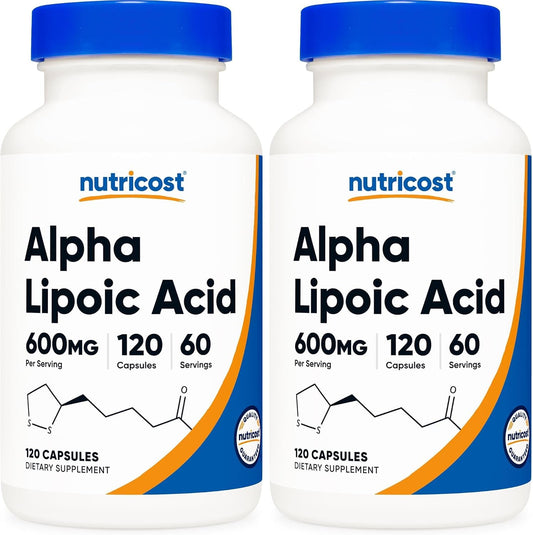 Nutricost Ácido alfa lipoico de 600 mg por porción, 120 cápsulas, 6...