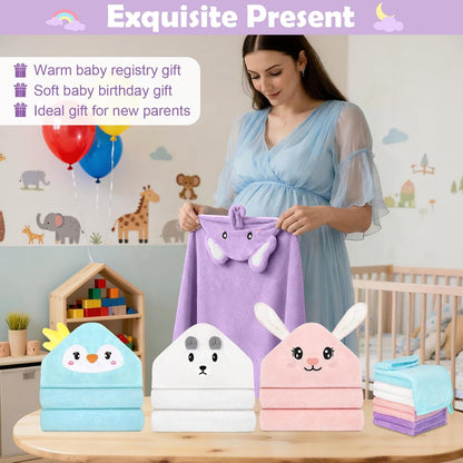 CandyHome Juego de 12 toallas de baño para bebés y niños pequeños,...