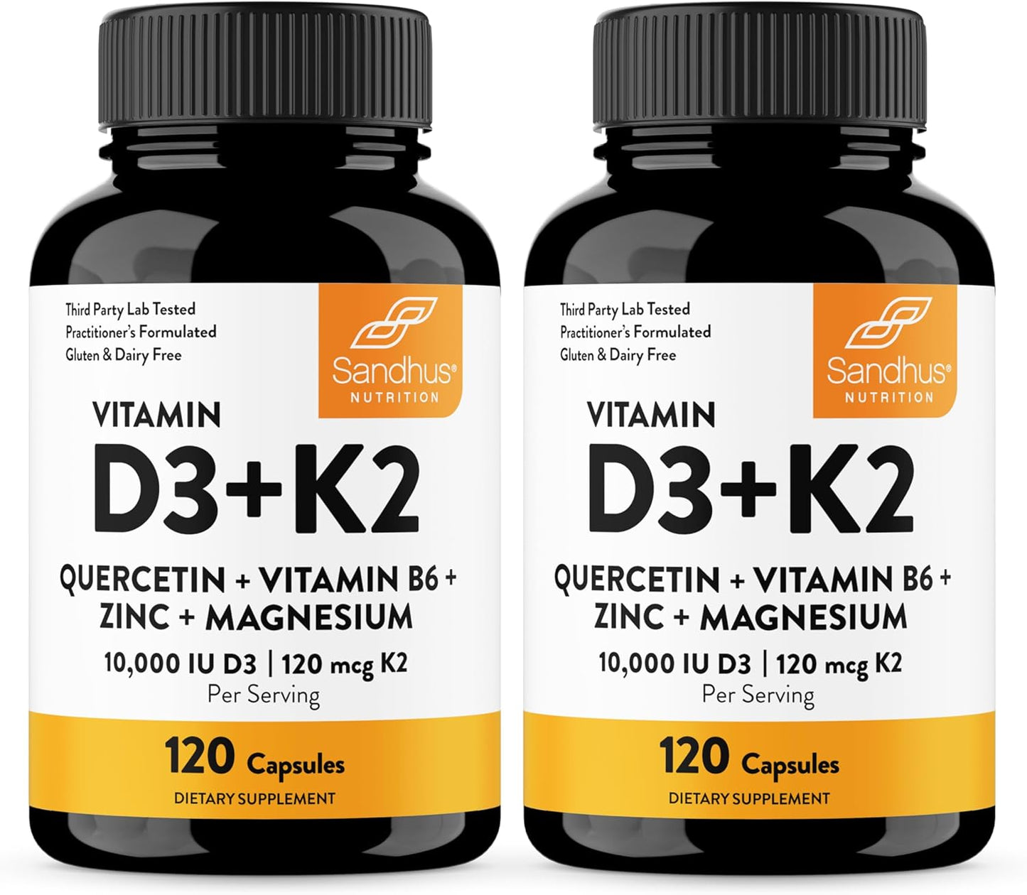 Sandhu's Vitamina D3 K2 Magnesio 10000 UI, 120 mcg K2 Cápsulas...