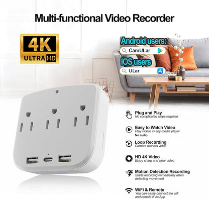 ULar Cargador de pared de cámara de salida 4K para interiores, moni...