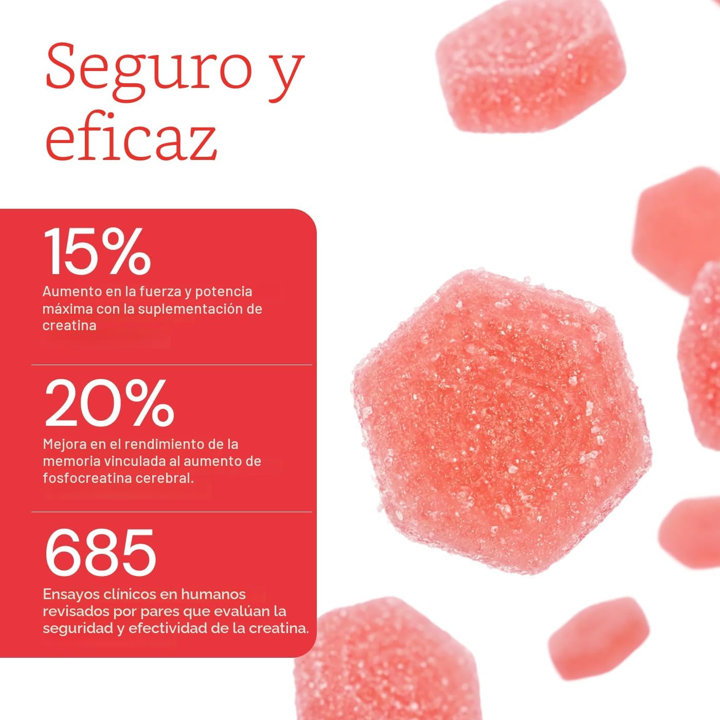 Create - Gomitas de creatina monohidratada con 1.5 g de creatina po...