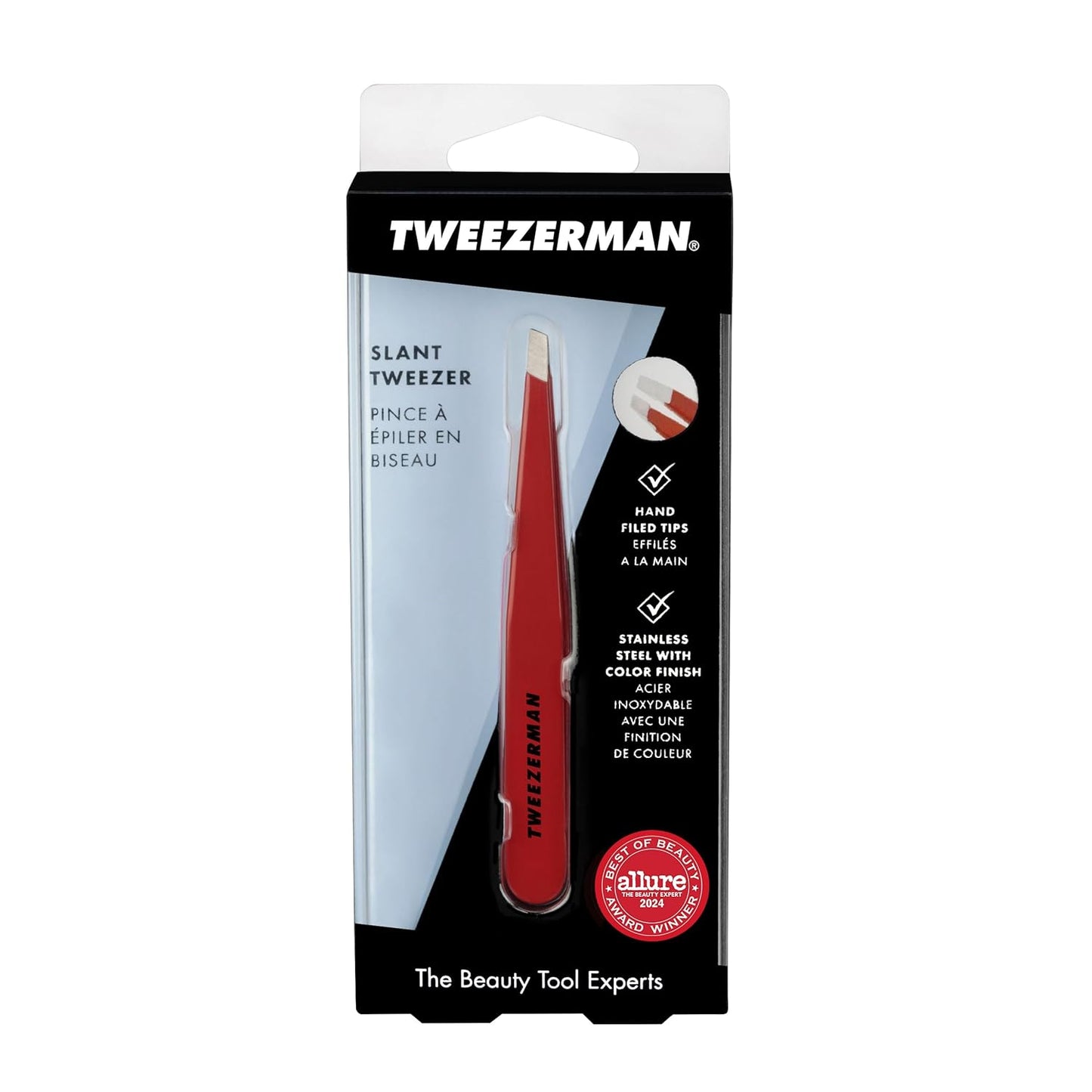 Tweezerman - Pinzas inclinadas de acero inoxidable, pinzas para cej...