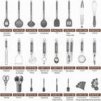 Juego de utensilios de cocina de silicona, 32 piezas de utensilios...