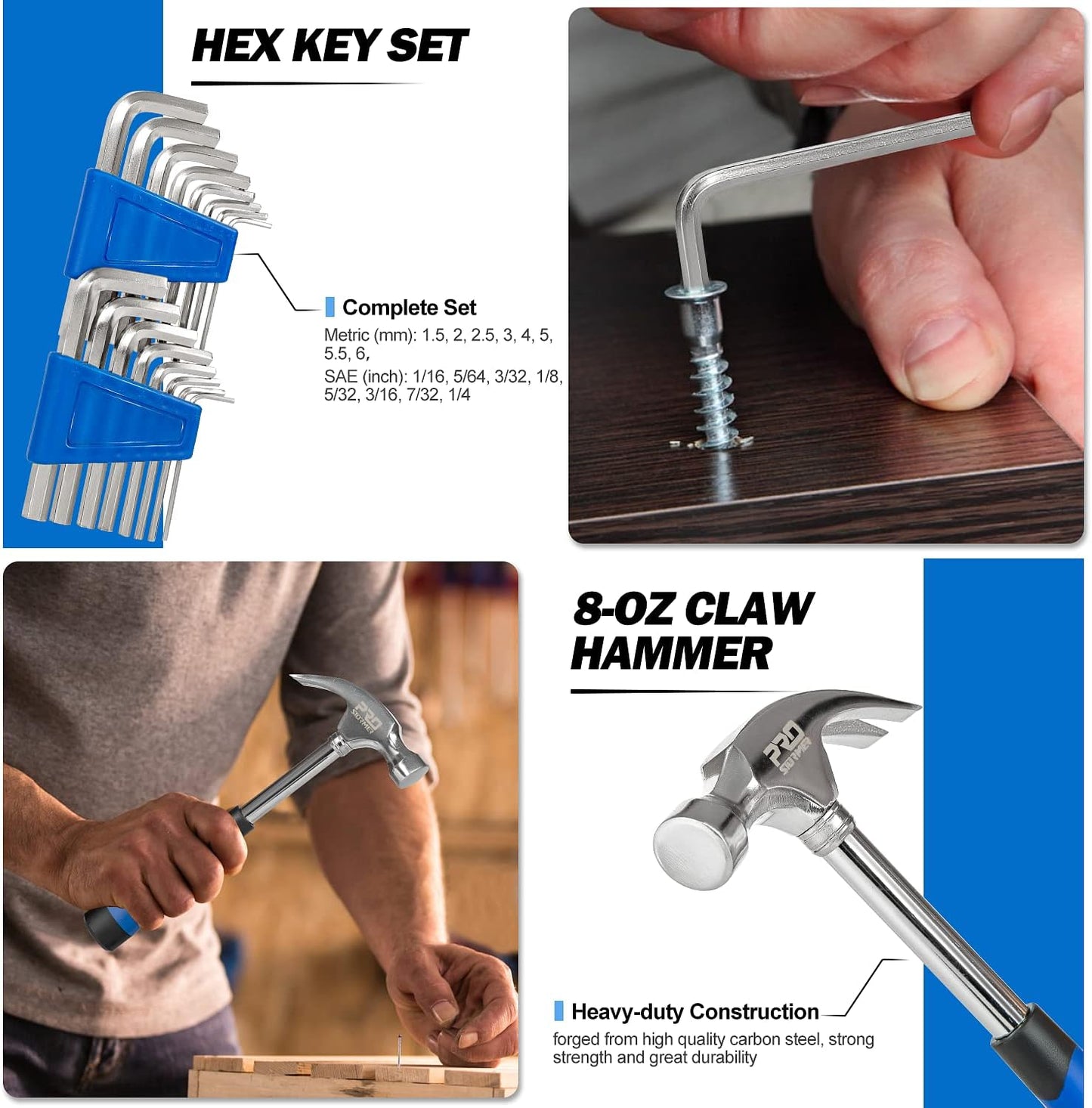 Prostormer - Kit de herramientas para el hogar de 179 piezas, juego...