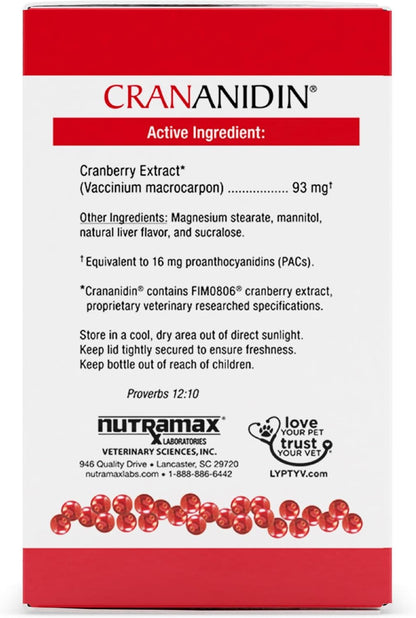 Nutramax Crananidina para perros, salud del tracto urinario y apoyo...