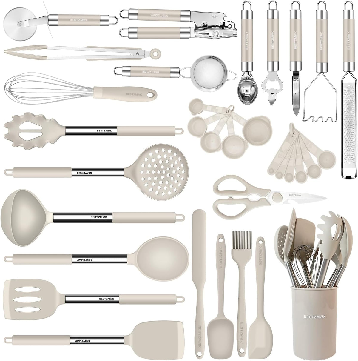 Juego de utensilios de cocina - Utensilios de cocina de silicona -...