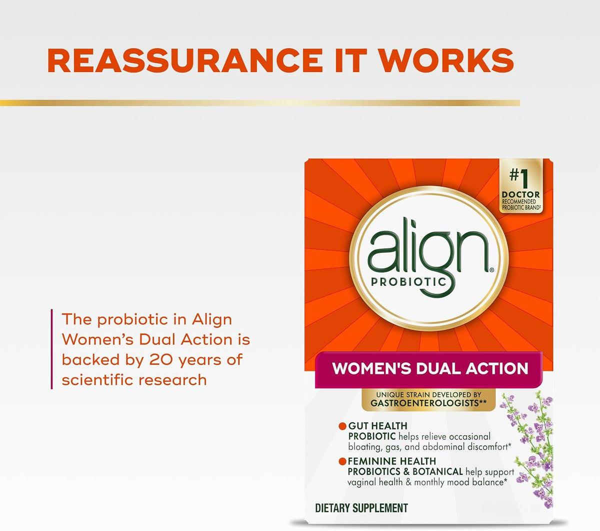 Align Probióticos de doble acción para mujer, probióticos vaginales...