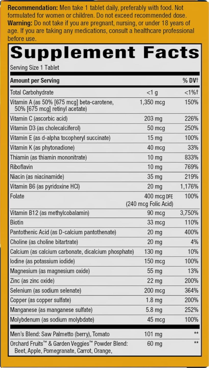 Nature's Way ¡Alive! Multivitamínico ultra potente para hombres...