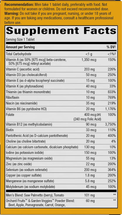 Nature's Way ¡Alive! Multivitamínico ultra potente para hombres...