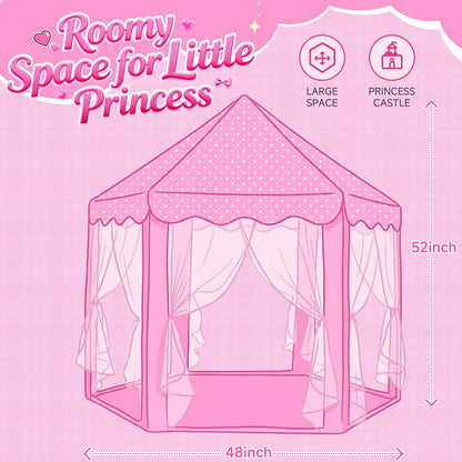 wilwolfer Tienda de campaña tipo castillo de princesa para niñas, t...