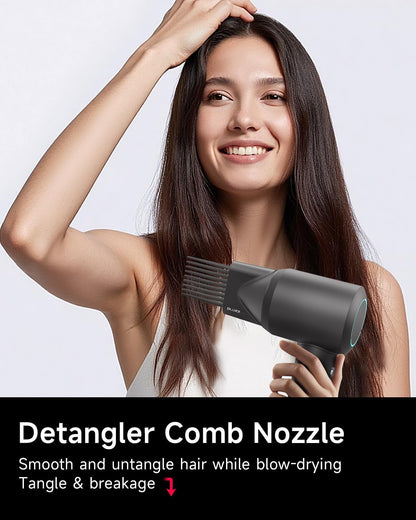 Secador de pelo con peine y accesorio difusor para cabello rizado,...