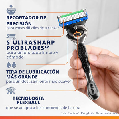 Gillette Fusion5 ProGlide - Recambios de maquinilla de afeitar para...