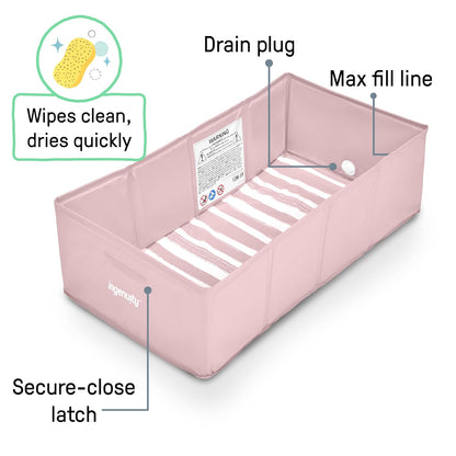 Ingenuity Tuckaway - Bañera plegable para niños pequeños, convierte...