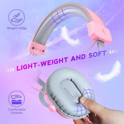 FIFINE Auriculares USB para juegos, auriculares con cable sobre la...