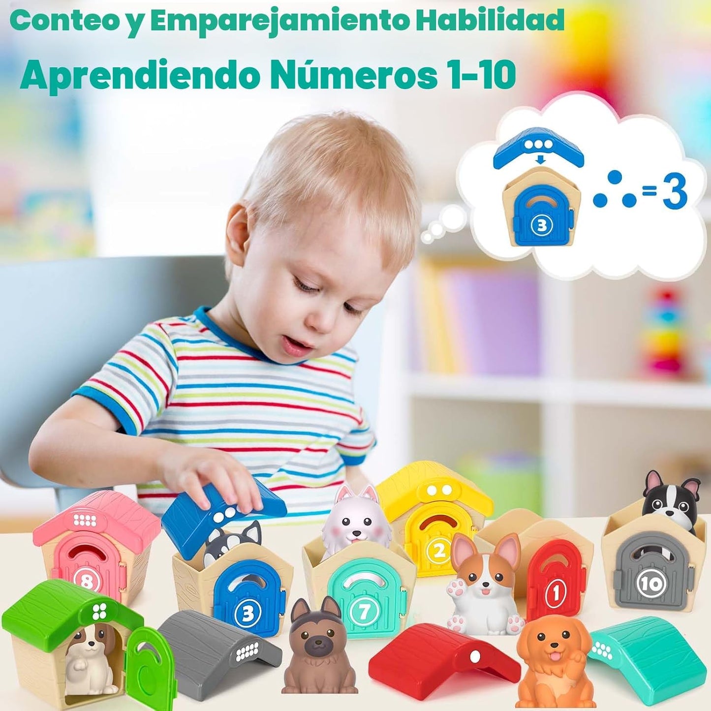 Juguetes de aprendizaje para niños pequeños de 1, 2, 3 años, 20 pie...