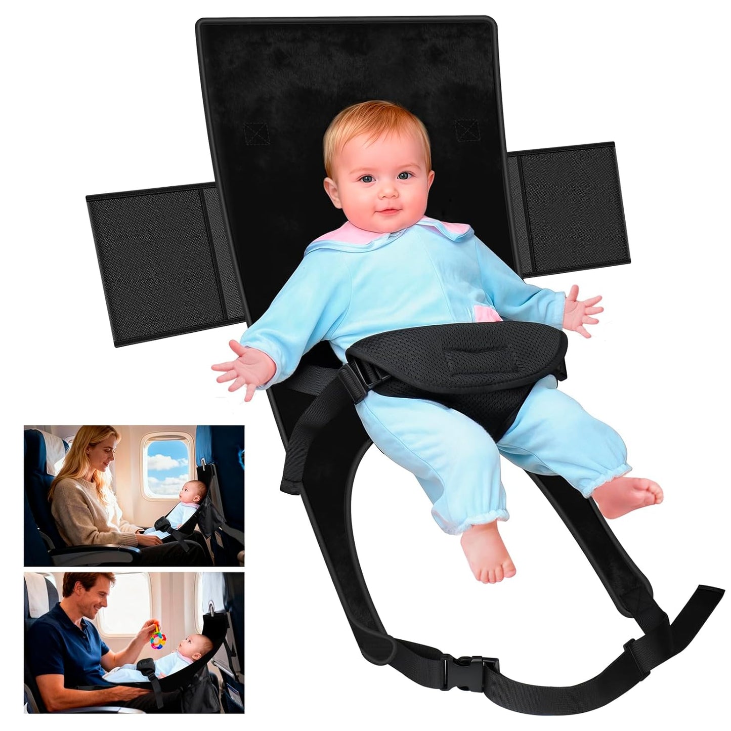TRELC Cama portátil de avión para bebé, cama de avión infantil para bebés de 1 a 12 meses, camas infantiles para bebés, para vuelo, esencial para viajar