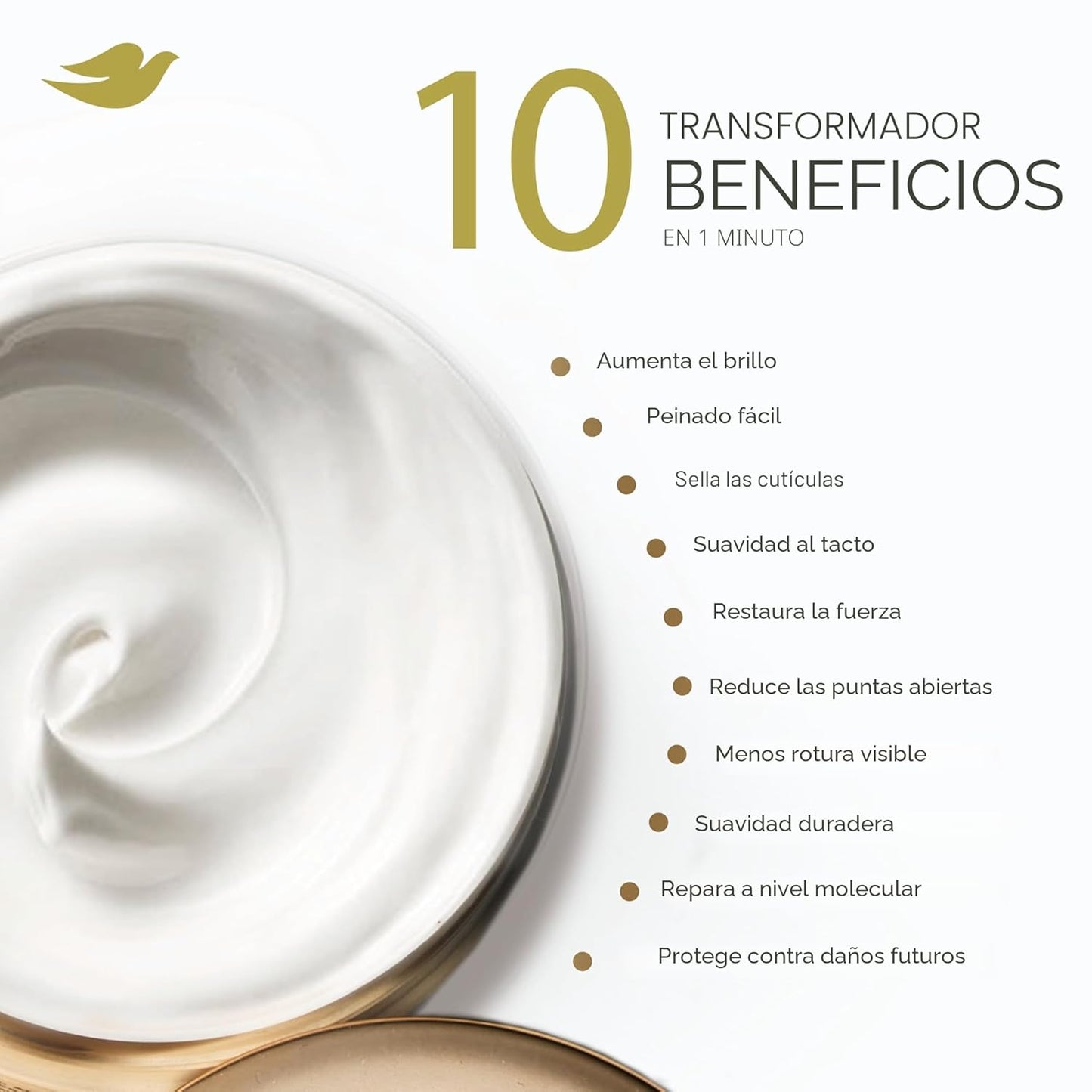 Dove Hair Intensive Repair - Máscara de suero 10 en 1 para cabello...