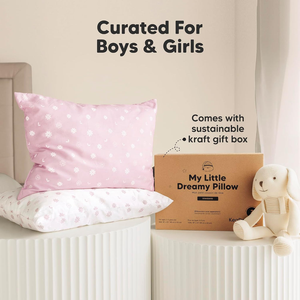 KeaBabies Paquete de 2 Almohadas para niños pequeños de 13 x 18 pul...