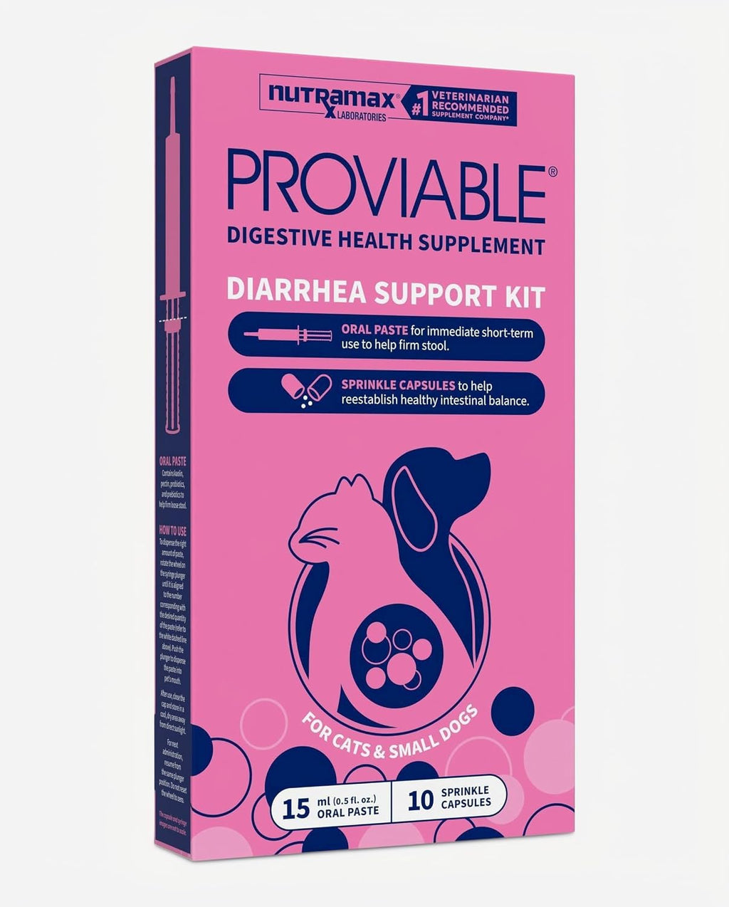 Nutramax Probióticos proviables para perros y gatos pequeños, kit d...