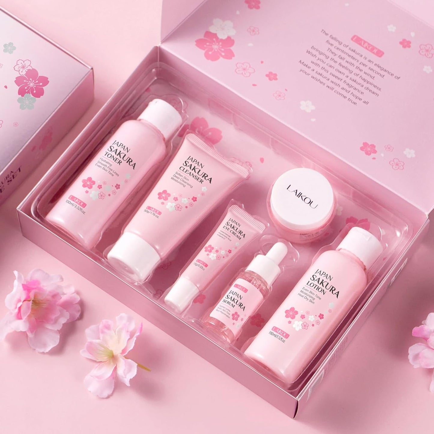 Set de cuidado de piel LAIKOU JAPAN SAKURA para mujeres, regalos de...