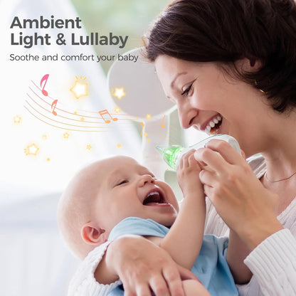 Momcozy Aspirador Nasal para Bebé, Aspirador Nasal Eléctrico de 3 Niveles de Succión para Bebé, Recién Nacido y Niño Pequeño, Aspirador Nasal Portátil con Luz Tranquilizante y Música