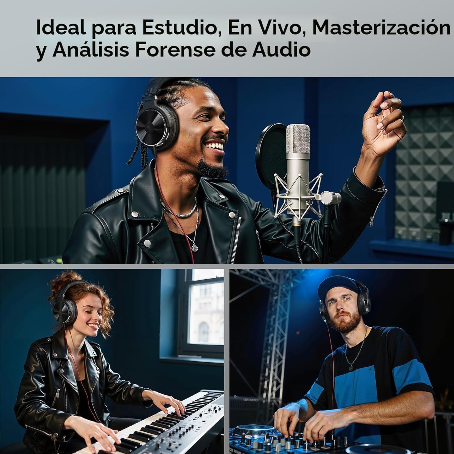 OneOdio Auriculares con cable para diadema Hi-Res Studio Monitor y...