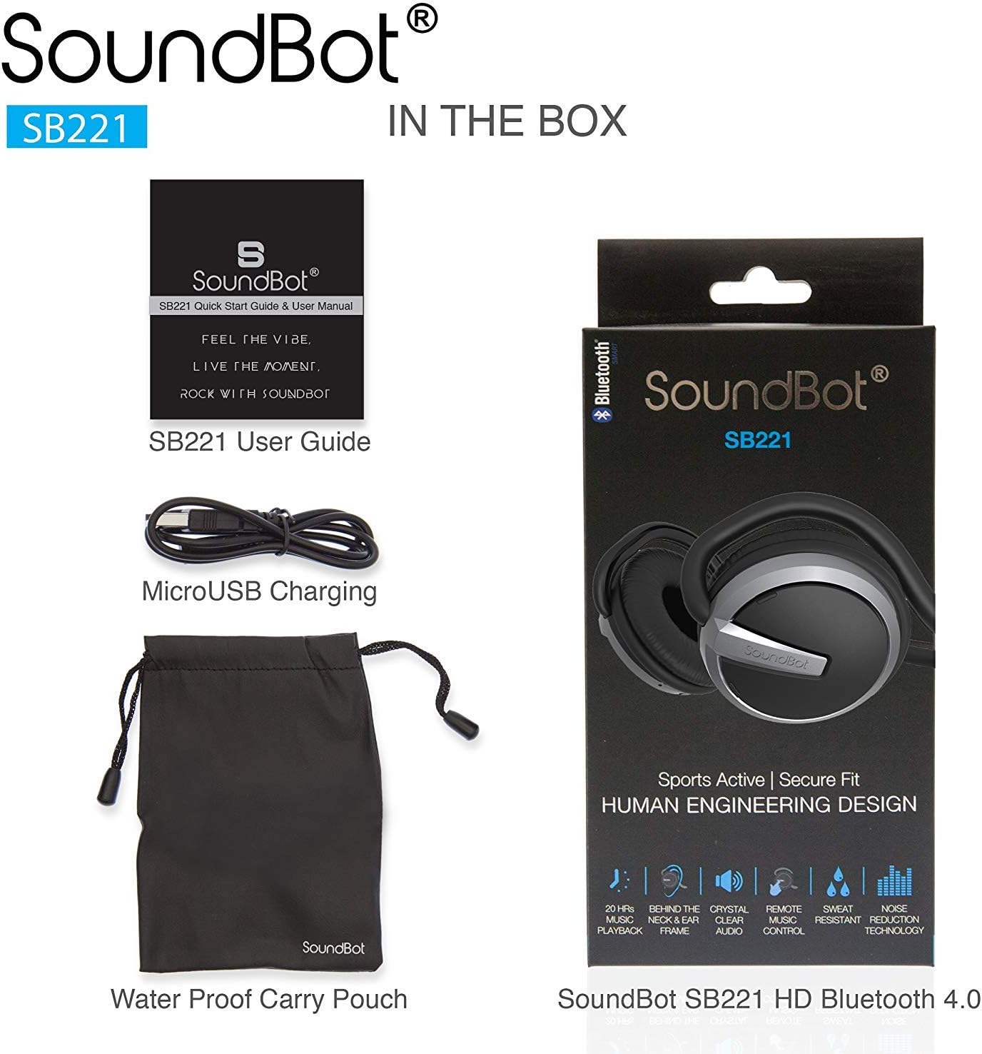 Soundbot SB221 HD Bluetooth inalámbrico 4.0 Auriculares deportivos...