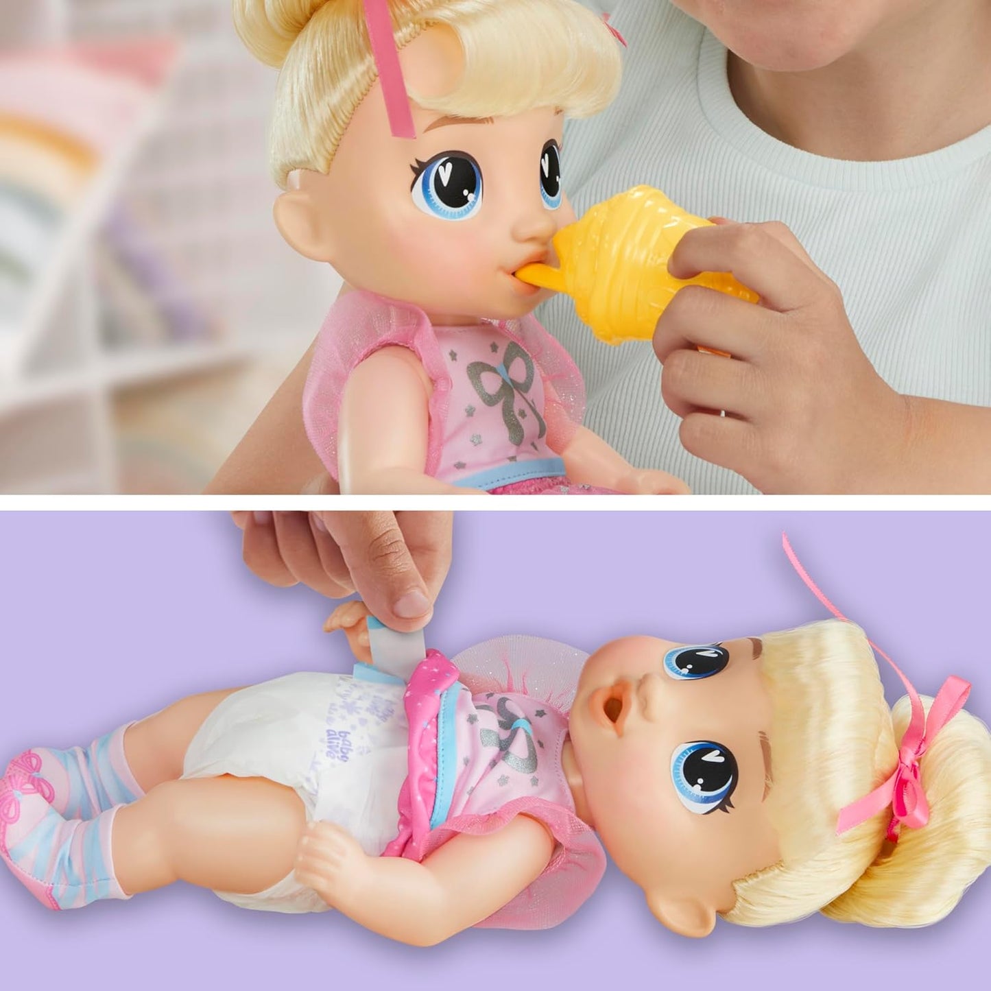 Muñeca Baby Alive Fairy Fashions Harper Hugs con ropa y accesorios,...