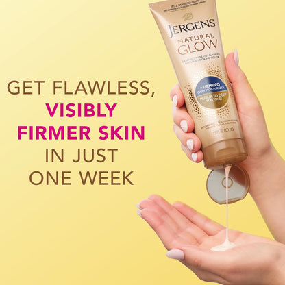 Jergens Natural Glow + Loción corporal autobronceadora reafirmante,...