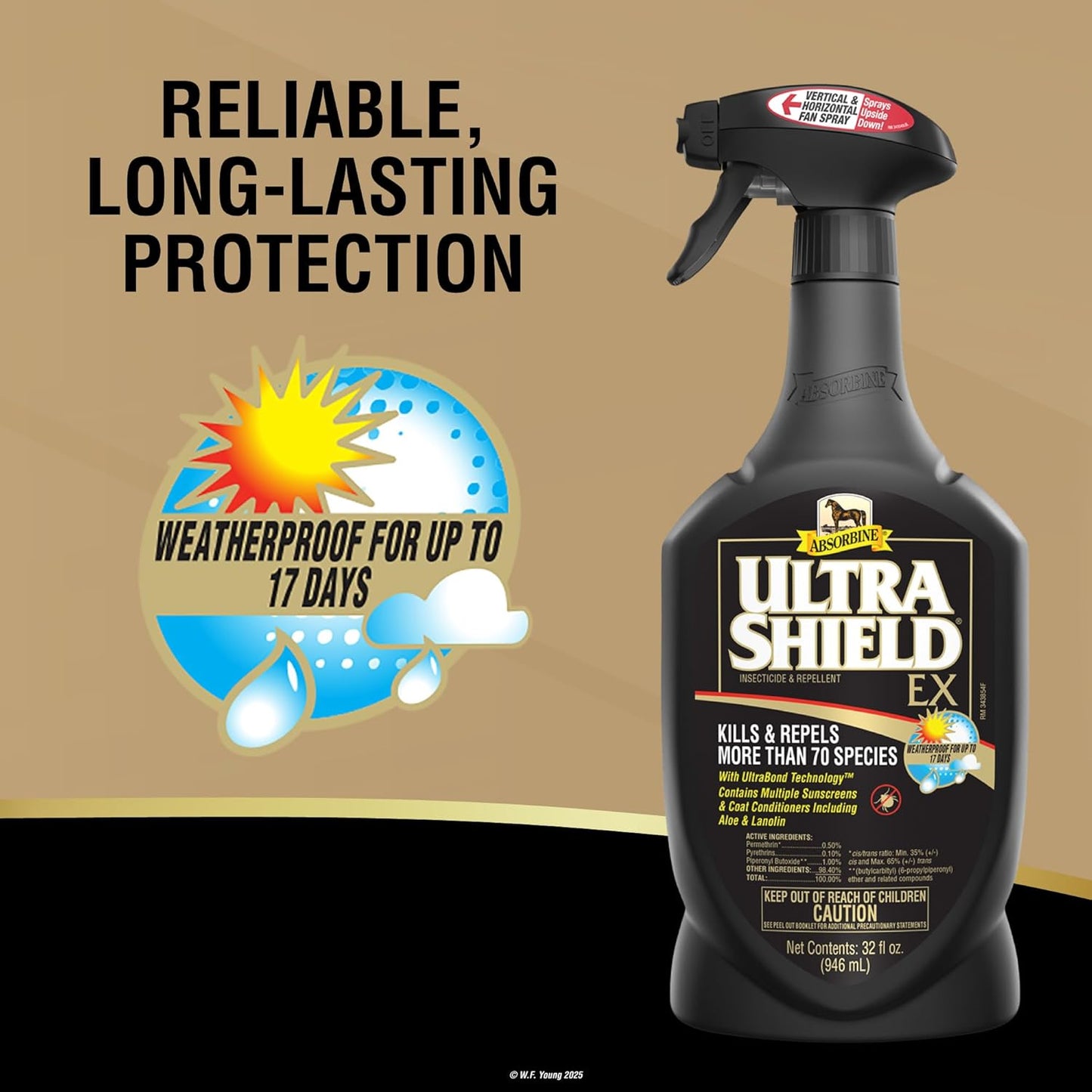 Absorbine UltraShield EX - Insecticida pulverizador de 32 onzas, ma...