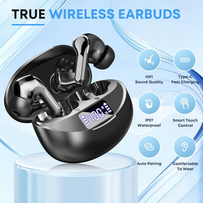 Fhumsh Auriculares inalámbricos, Bluetooth 5.4, estéreo de alta fid...