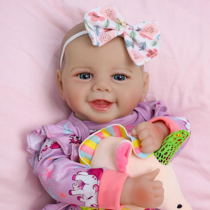 SCOM Muñeca de bebé niña, muñeca realista de cuerpo suave de 18 pul...