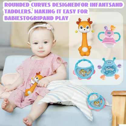 Cocurb Juego de 30 piezas de juguetes de bebé de alto contraste para bebés, sonajeros, juguetes de dentición y calcetines de muñeca, adecuado para 6 meses, regalo perfecto para bebés para niños y