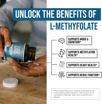L Metilfolato 15mg Plus Metil B12 Cofactor \u2013 Alta Potencia, Fo...