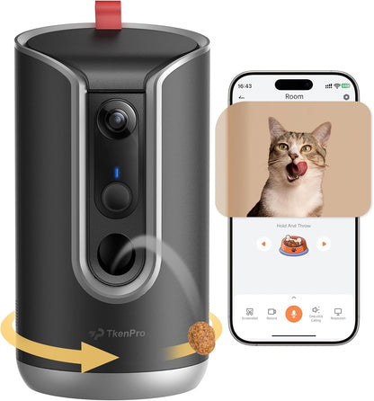 TKENPRO Dispensador de Golosinas para Cámara de Mascotas 2K, Álbum...