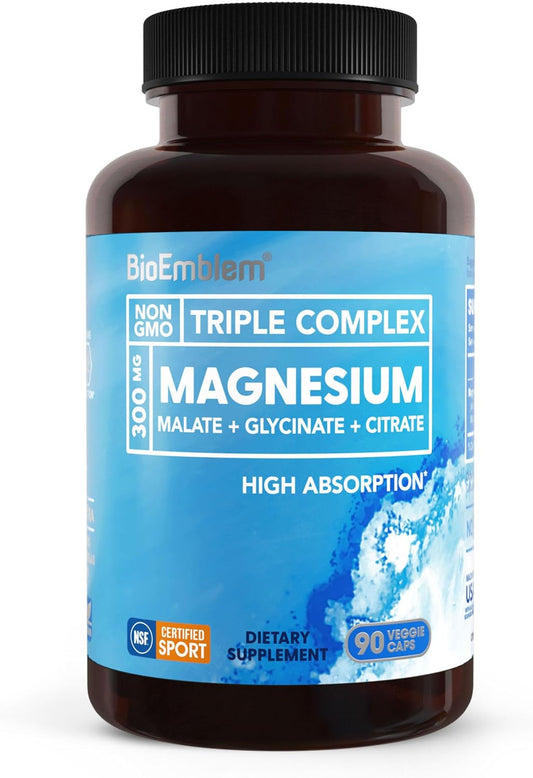 BioEmblem Complejo triple de magnesio | 300 mg de glicinato de magn...