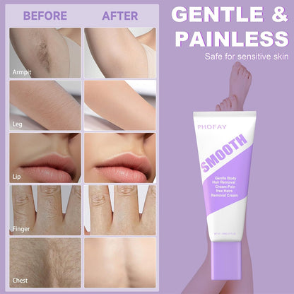 PHOFAY Crema depilatoria para hombres y mujeres, piel sensible, de...
