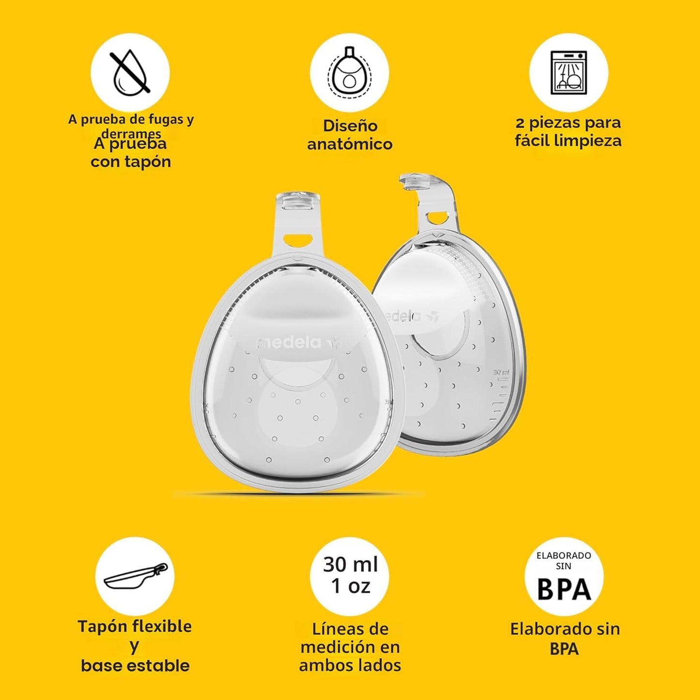 Medela in-Bra - Colector de leche materna, diseño a prueba de fugas...