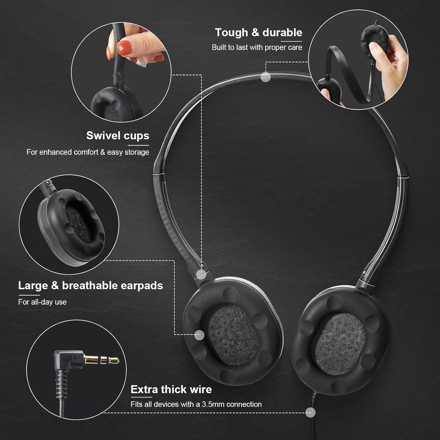 Flutesan Paquete de 30 auriculares con cable, auriculares ajustable...