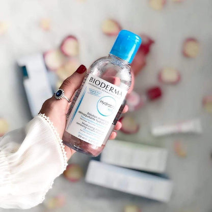 Bioderma Hydrabio DUO H2O - Limpiador de agua micelar y desmaquillante para pieles sensibles deshidratadas, 33.4 onzas líquidas