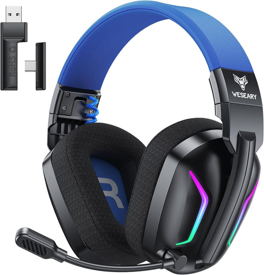 WESEARY Auriculares inalámbricos para juegos para PS5, PS4, PC, lap...