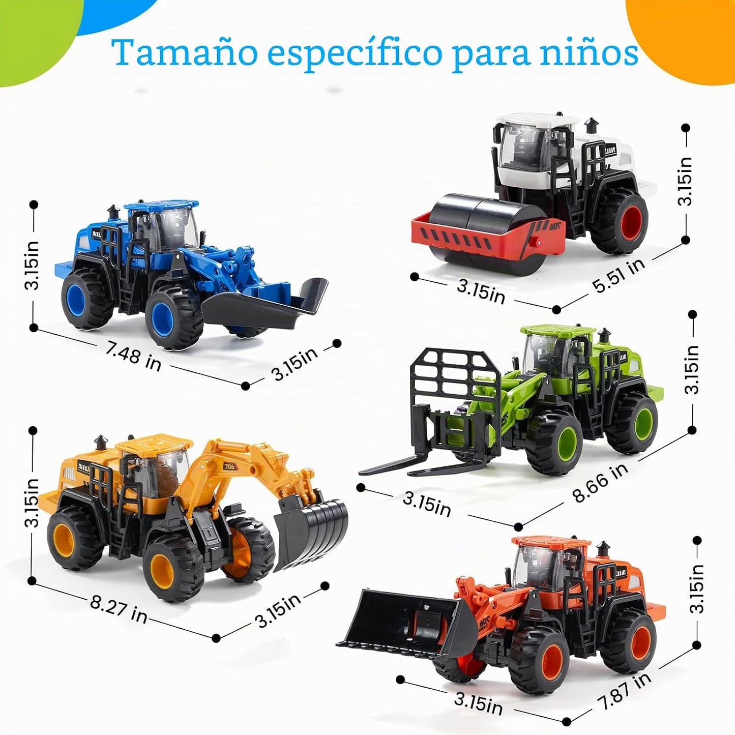Dimoarch Juguetes de camiones de construcción para niños pequeños |...