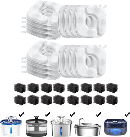 Filtros de Fuente de Agua para Gatos Veken, Paquete de 16 Filtros d...
