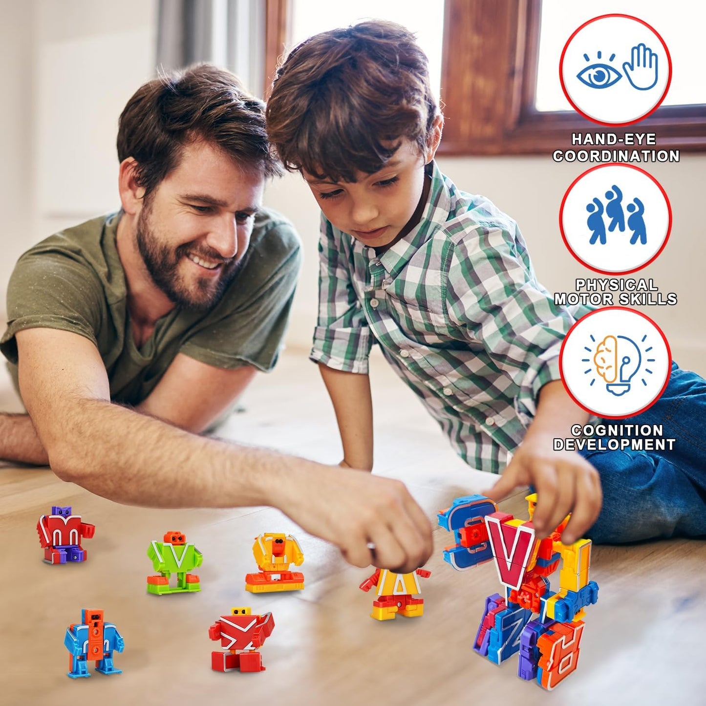 Robots del alfabeto para niños, juguetes educativos de apren