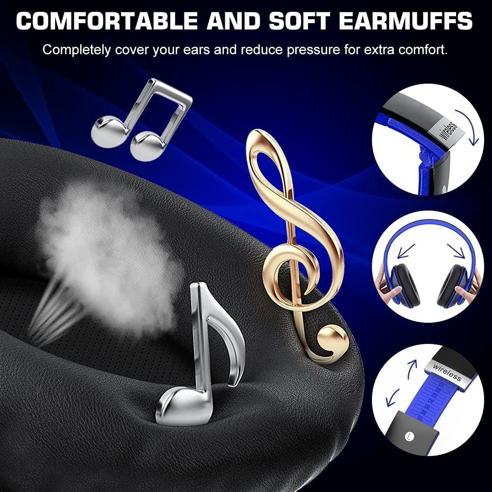 Auriculares Bluetooth 6S sobre la oreja, auriculares plegables inal...