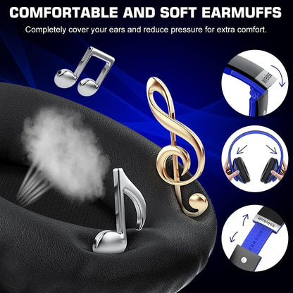 Auriculares Bluetooth 6S sobre la oreja, auriculares plegables inal...